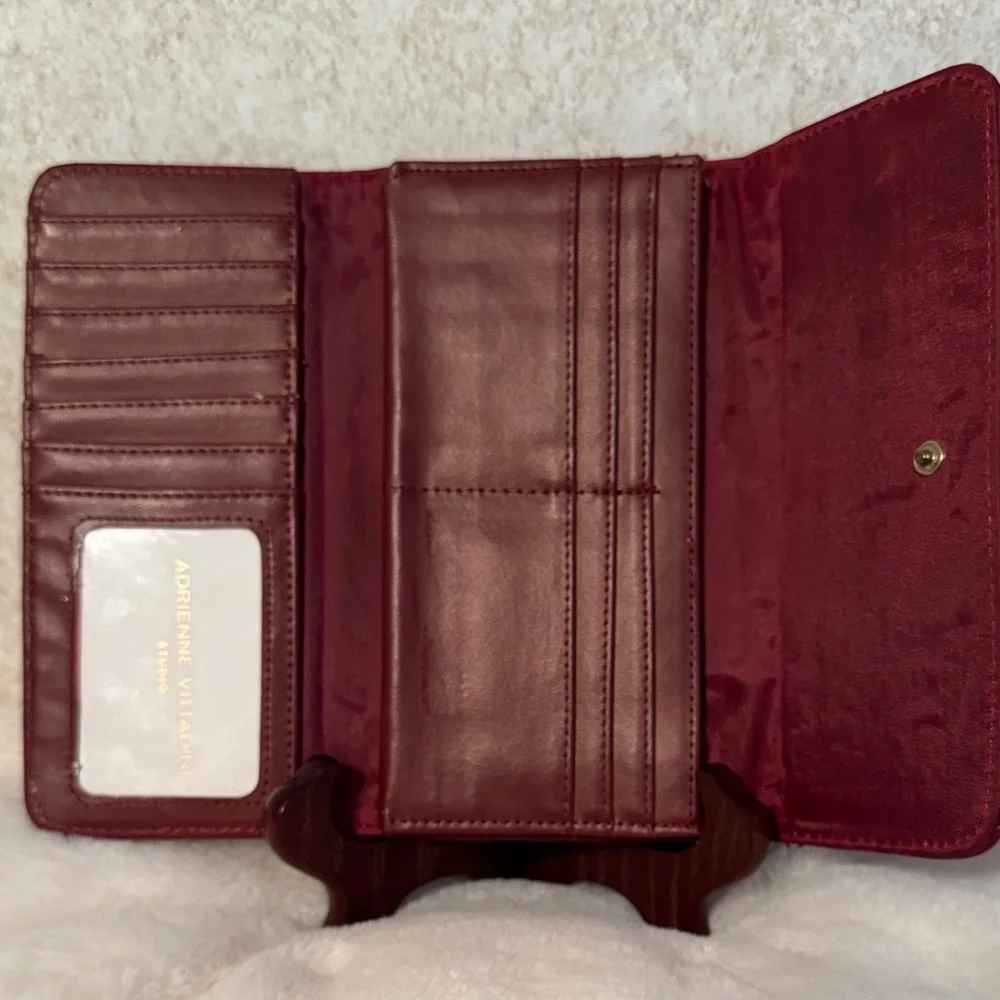 Adrienne Vittadini Deep Red Quilted Wallet - Picture 3 of 7